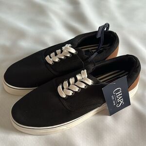 Chaps Canvas Shoes Mens 9 Black Memory Foam
